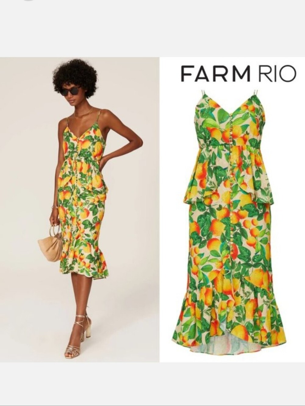 Farm Rio Anthropologie Orange Sands Dress Sz Xl Euc $250